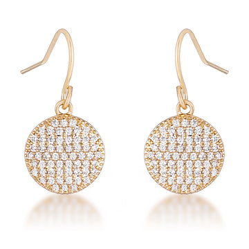 .6 Ct Elegant CZ Plated Disk Earrings